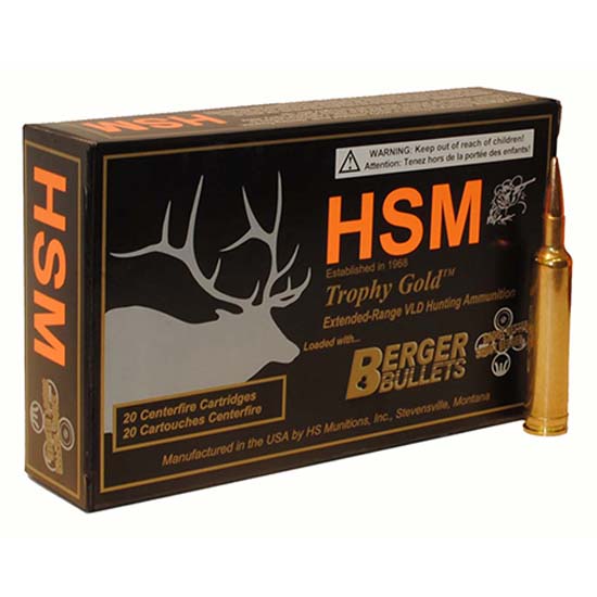 HSM TROPHY GOLD 300RUM 185GR BERGER VLD 20/20 TROPHY GOLD 300RUM 185GR BERGER VLD 20/20 Ammo