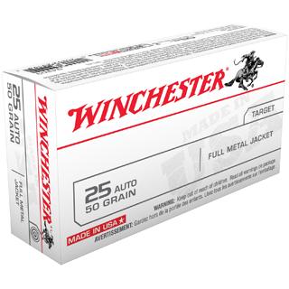 WIN USA 25ACP 50GR FMJ 50/10 USA 25ACP 50GR FMJ 50/10 Ammo